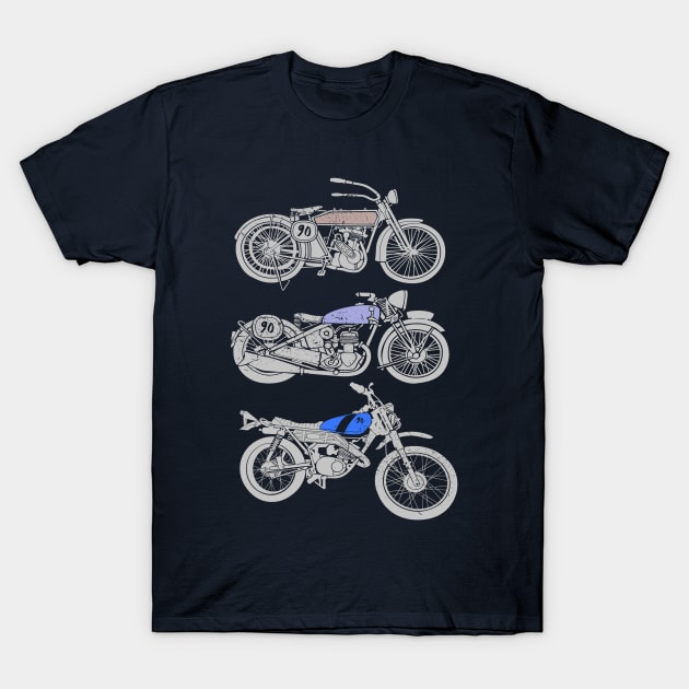 three bikes T-Shirt by Brainable ART